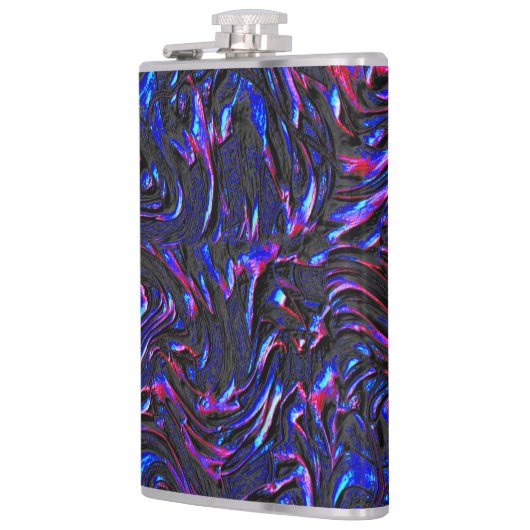 壁の青とピンクのテクスチャのように見える フラスク (左)