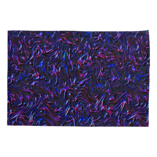 壁の青とピンクのテクスチャのように見える 枕カバー (裏面-左)