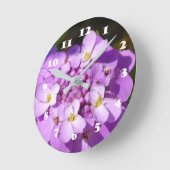 壁のClockPurpleの円形の(中型の)花 ラウンド壁時計 (傾斜)