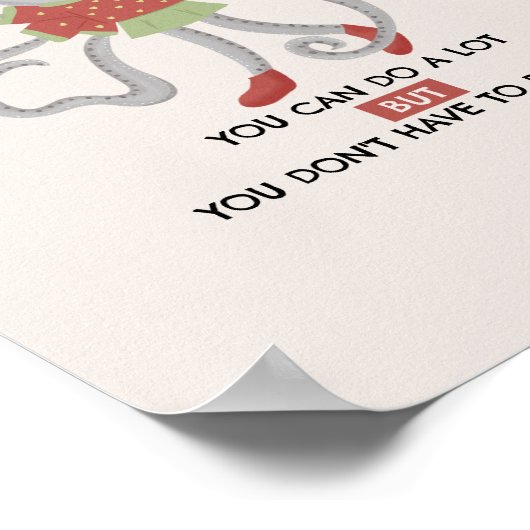 壁やる気を起こさせるアートのポスターかわいいタコ ポスター (角)