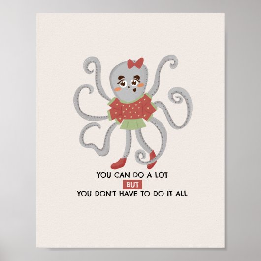 壁やる気を起こさせるアートのポスターかわいいタコ ポスター (正面)