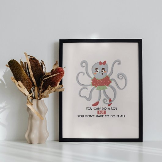 壁やる気を起こさせるアートのポスターかわいいタコ ポスター