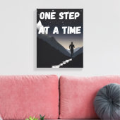 壁やる気を起こさせるアート – 一度に1つのステップ キャンバスプリント (インサイチュ (リビング))