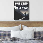 壁やる気を起こさせるアート – 一度に1つのステップ キャンバスプリント (インサイチュ (寝室))