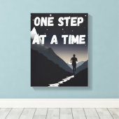 壁やる気を起こさせるアート – 一度に1つのステップ キャンバスプリント (インサイチュ (ウッドフロア))