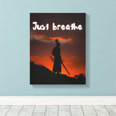 壁やる気を起こさせるアート – 呼吸 キャンバスプリント (インサイチュ (ウッドフロア))