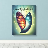 壁やる気を起こさせるアート – 良い事は時間がかかる キャンバスプリント (インサイチュ (ウッドフロア))