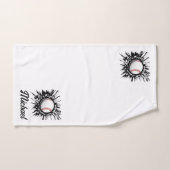 壁をパーソナライズされた突破する野球ボール バスタオルセット (ハンドタオル)