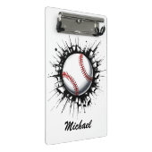 壁をパーソナライズされた突破する野球ボール ミニクリップボード (アングル)