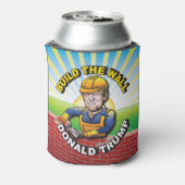 壁を作るドナルドのトランプのレンガ層MASON USA 缶クーラー (缶裏面)