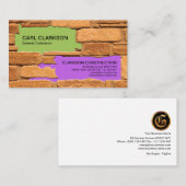 壁を塗る巧妙な煉瓦石工仕事 名刺 (正面/裏面)