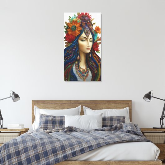 壁を変えるシャクティ鮮やかの精神 キャンバスプリント (インサイチュ (寝室))
