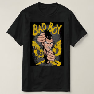 壁を破る不良少年グラフィティアートアニメキャラ Tシャツ