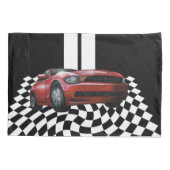 壁を突き抜ける赤いスポーツカー 枕カバー (裏面)