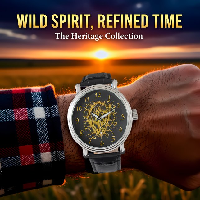 壁を突き破るバイソン 腕時計 (クリエイターアップロード済み)
