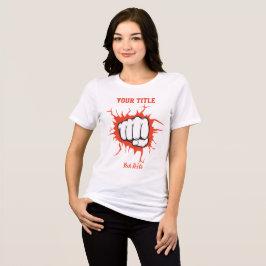 壁を突き破る握りこぶしイラスト トライブレンドTシャツ