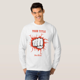 壁を突き破る握りこぶしイラスト Tシャツ