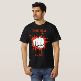 壁を突き破る握りこぶしイラスト Tシャツ