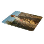 壁を見下ろす美しい女性(ヴィンテージ) カッティングボード (角)