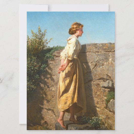 壁を見下ろす美しい女性(ヴィンテージ) カード (正面)