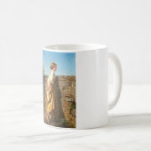 壁を見下ろす美しい女性(ヴィンテージ) コーヒーマグカップ (正面右)