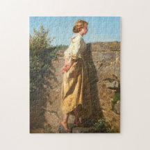 壁を見下ろす美しい女性(ヴィンテージ)