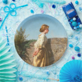 壁を見下ろす美しい女性(ヴィンテージ) ペーパープレート (パーティー)