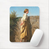 壁を見下ろす美しい女性(ヴィンテージ) マウスパッド (マウス)