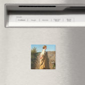 壁を見下ろす美しい女性(ヴィンテージ) マグネット (インサイチュ (食洗機))