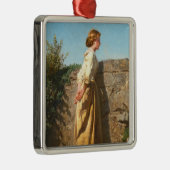 壁を見下ろす美しい女性(ヴィンテージ) メタルオーナメント (右)