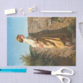 壁を見下ろす美しい女性(ヴィンテージ) 薄葉紙 (クラフト)