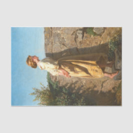 壁を見下ろす美しい女性(ヴィンテージ) 薄葉紙