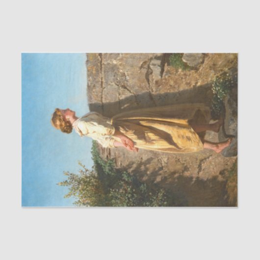 壁を見下ろす美しい女性(ヴィンテージ) 薄葉紙 (正面)