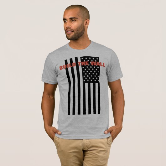 壁を造って下さい-アメリカを素晴らしく再度させて下さい Tシャツ (正面フル)
