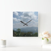 壁カスタム時計(自分の写真や文字を追加) スクエア壁時計 (ホーム)