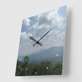 壁カスタム時計(自分の写真や文字を追加) スクエア壁時計 (傾斜)