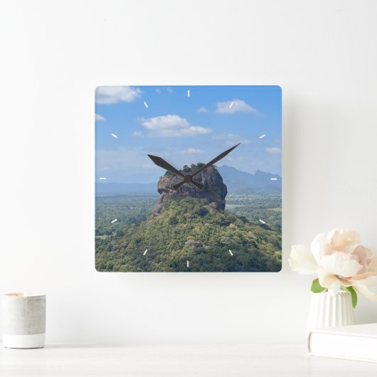 壁カスタム時計(自分の写真や文字を追加) スクエア壁時計 (ホーム)