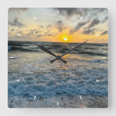 壁カスタム時計(自分の写真や文字を追加) スクエア壁時計 (正面)