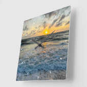 壁カスタム時計(自分の写真や文字を追加) スクエア壁時計 (傾斜)