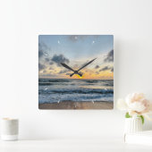 壁カスタム時計(自分の写真や文字を追加) スクエア壁時計 (ホーム)