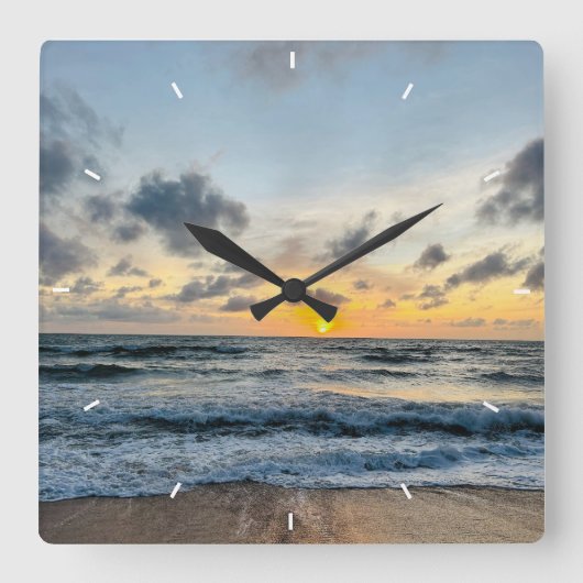 壁カスタム時計(自分の写真や文字を追加) スクエア壁時計 (正面)