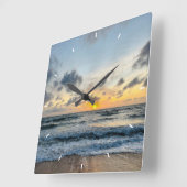 壁カスタム時計(自分の写真や文字を追加) スクエア壁時計 (傾斜)