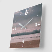 壁カスタム時計(自分の写真や文字を追加) スクエア壁時計 (傾斜)