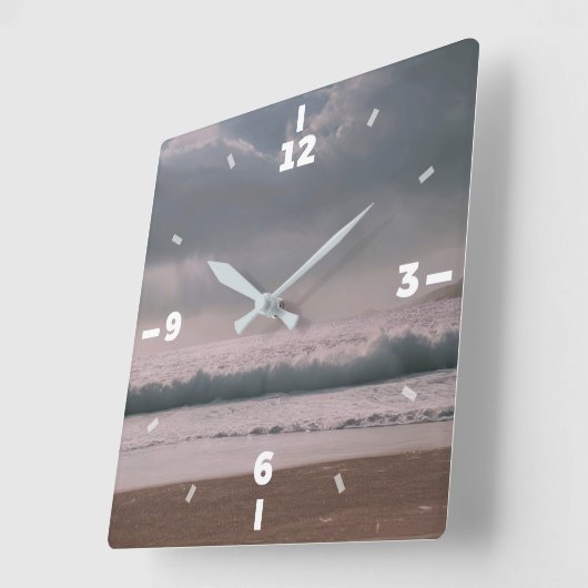 壁カスタム時計(自分の写真や文字を追加) スクエア壁時計 (傾斜)