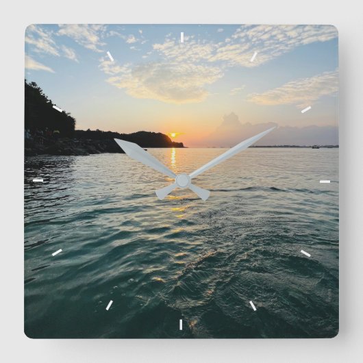 壁カスタム時計(自分の写真や文字を追加) スクエア壁時計 (正面)