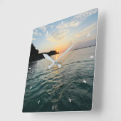 壁カスタム時計(自分の写真や文字を追加) スクエア壁時計 (傾斜)