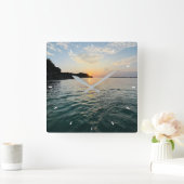 壁カスタム時計(自分の写真や文字を追加) スクエア壁時計 (ホーム)