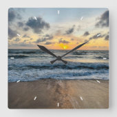 壁カスタム時計(自分の写真や文字を追加) スクエア壁時計 (正面)