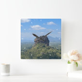 壁カスタム時計(自分の写真や文字を追加) スクエア壁時計 (ホーム)