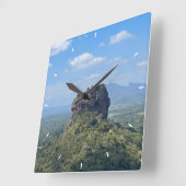 壁カスタム時計(自分の写真や文字を追加) スクエア壁時計 (傾斜)